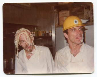 Food fight  vintage snapshot photo