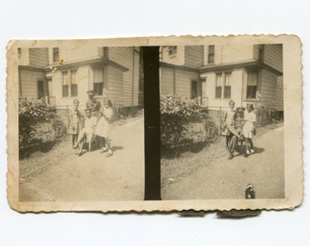 Home with his girls, vintage African American snapshot photo