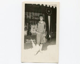 Kodak in the window, vintage snapshot photo