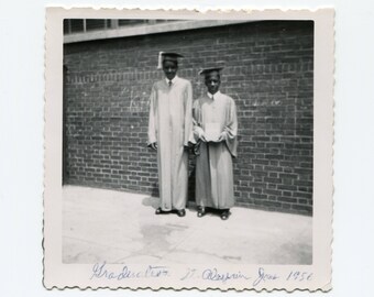 Graduation day, vintage African American snapshot photo