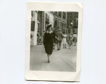 Downtown, vintage snapshot photo