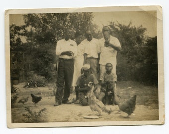 Pups and Chicks, vintage African American snapshot photo