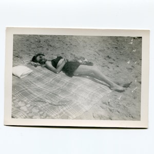 Soak up the sun, vintage snapshot photo