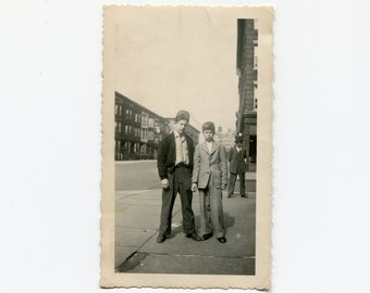 Lurker in the background, vintage snapshot photo