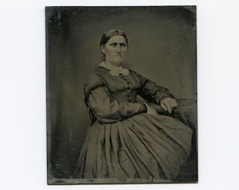 antique gem tintype photo Spotted woman