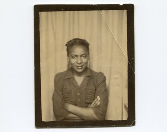 Confidence, vintage African American photo booth photo
