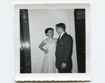 Admiring each other, vintage snapshot photo