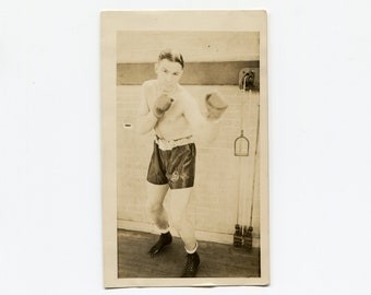 Boxer, vintage snapshot photo