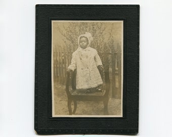 All bundled up, antique African American cabinet card photo