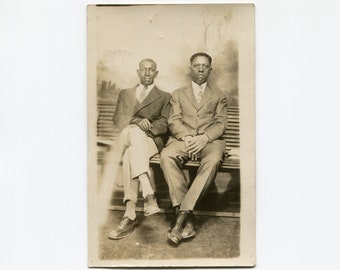 Dashing, vintage African American rppc photo