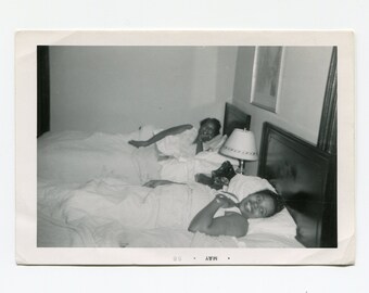 Sleepover, vintage African American snapshot photo