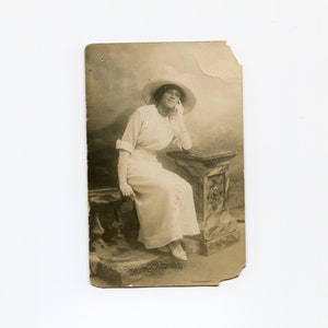 Evening gloves, antique African American rppc photo
