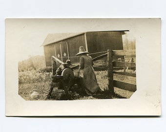 Rural scene, antique rppc photo