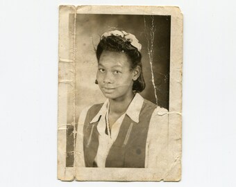 Well loved, vintage African American studio photo