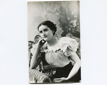 Beau corsage, photo rppc antique