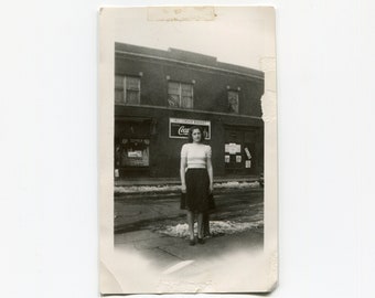 Outside linden market, vintage snapshot