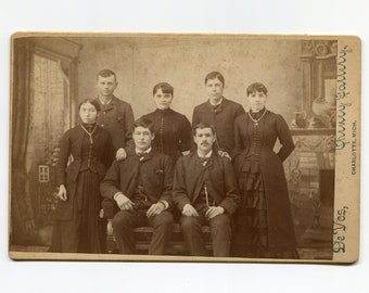 They wore black, antique cabinet card photo