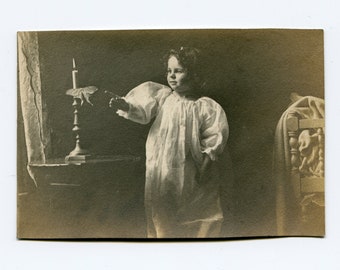 Mystical fake moth, antique snapshot photo