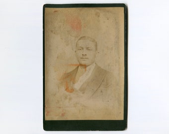 Well worn, antique African American cabinet card photo