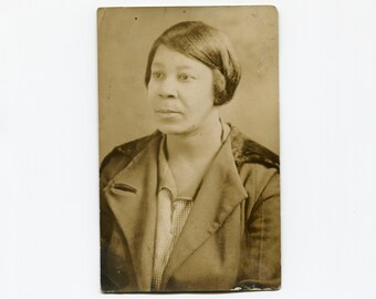Traditional portrait, antique African American rppc photo