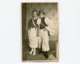Magnifique couple, photo rppc antique