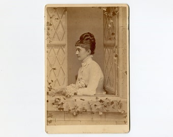 Waiting for you, antique cabinet card photo