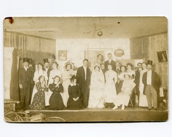 Stage show, antique rppc photo