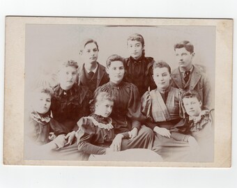 Group of 9, antique cabinet card photo