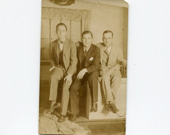 Trio, vintage rppc photo
