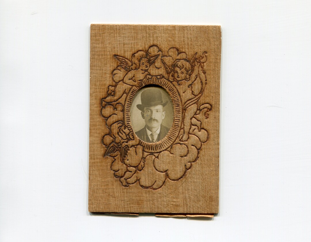 Homemade Pyrography Frame, Antique Photo Booth Photo - Etsy