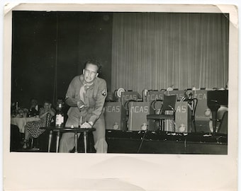 Comedy and tragedy, vintage snapshot photo