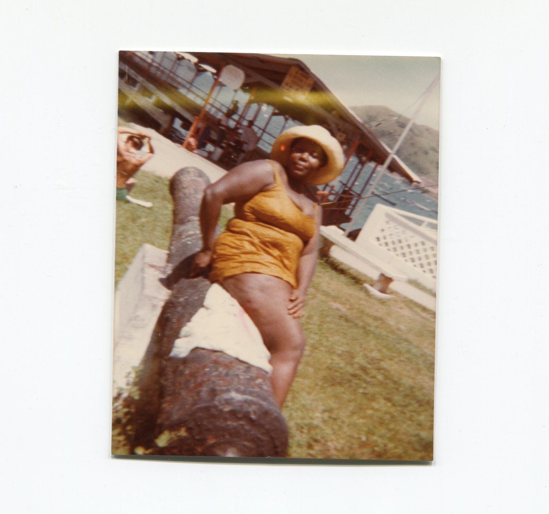 Mustard Yellow, Vintage Snapshot Photo, African American Woman - Etsy