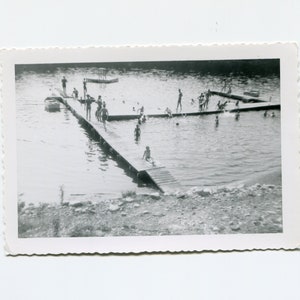 Swimming hole, vintage snapshot photo