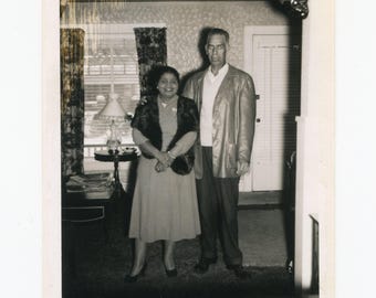 Grace and Howard Lemons, identified vintage snapshot photo, African American couple