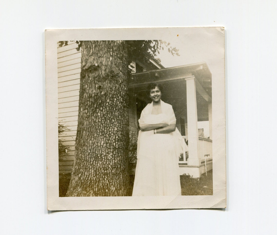 Woman in White, Vintage African American Snapshot Photo - Etsy