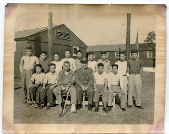 Houseboys, vintage snapshot photo, Korean war
