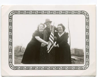 Tongue out, vintage snapshot photo