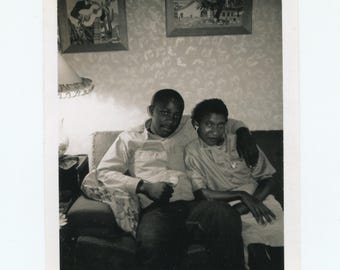 Mood lighting, vintage snapshot photo, African American couple