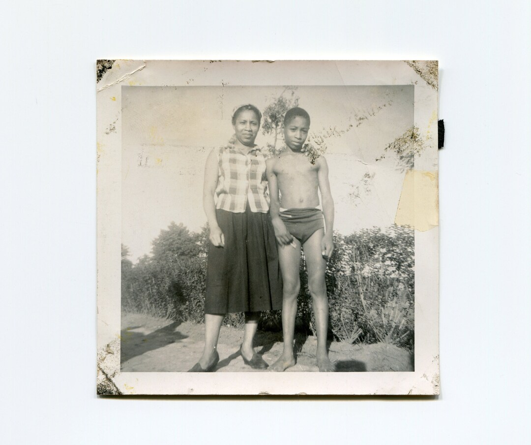 Her Tall Son, Vintage African American Snapshot Photo - Etsy