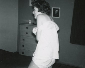 Private moment, vintage snapshot photo