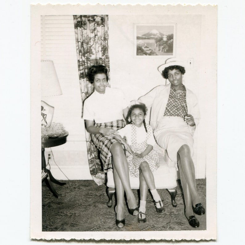 Room for Three, Vintage Snapshot Photo, African American Family - Etsy