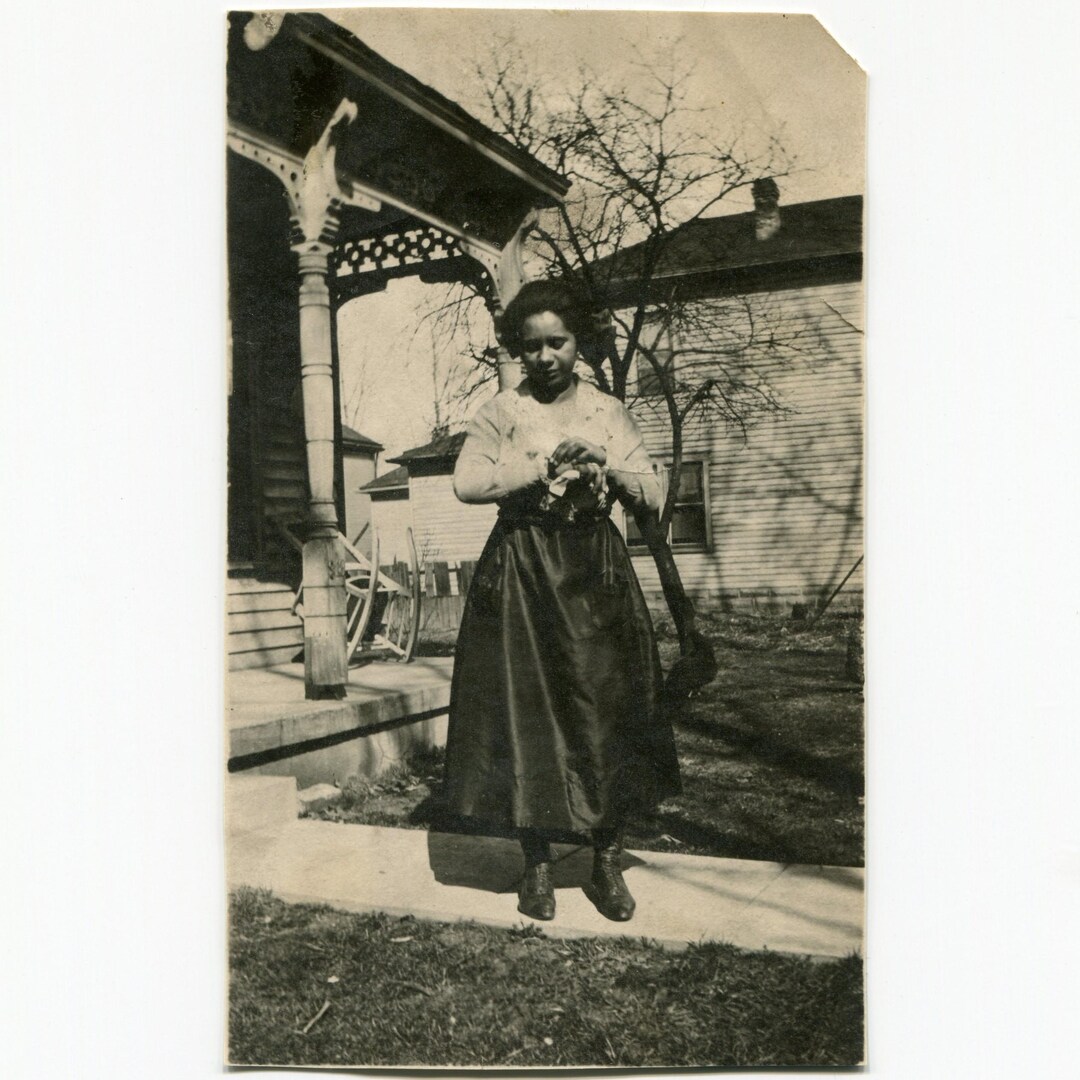Checking the Time, Antique Snapshot Photo, African American Woman - Etsy
