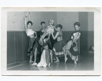 Four on one, vintage snapshot photo