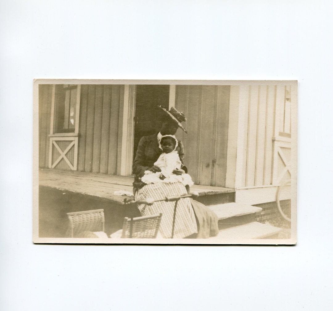 Front Porch, Antique Rppc, African American Mother and Child - Etsy