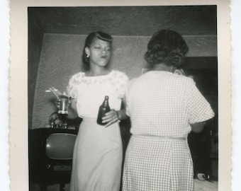 Attitude, vintage snapshot photo, African American women