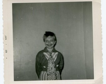 Clown paint, vintage snapshot photo
