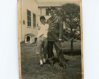Wartime romance, vintage snapshot photo