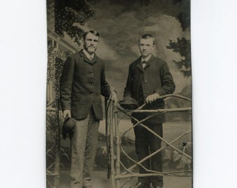 Father and son, antique tintype photo
