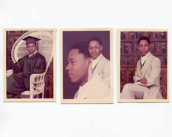 The graduate, vintage wallet sized studio photo lot, African American man