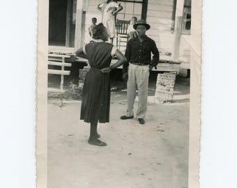 Mirroring, vintage snapshot photo, African American family